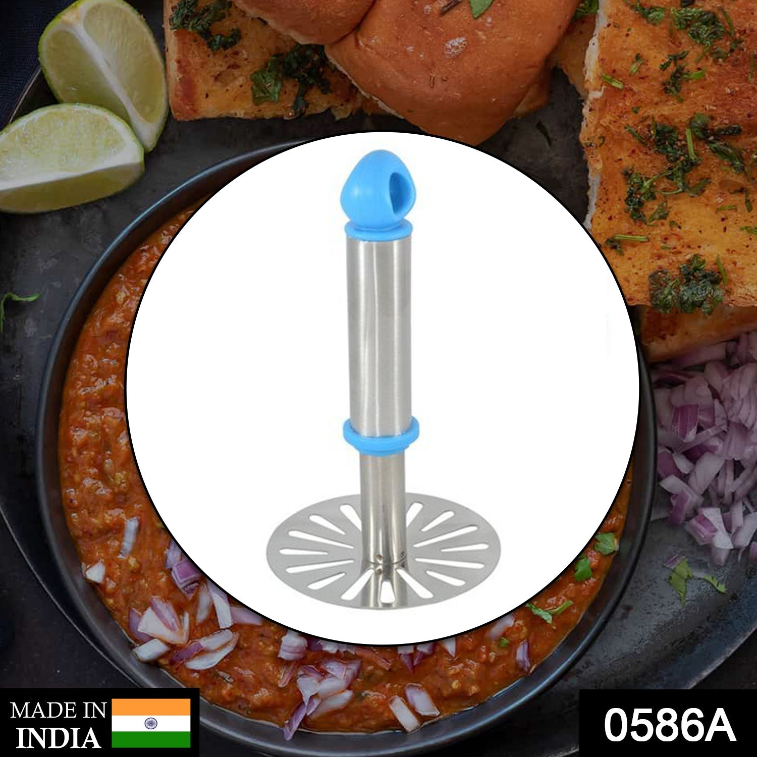 0586A Stainless Steel Potato Masher, PauBhaji Masher 0586A Stainless Steel Potato Masher, PauBhaji Masher